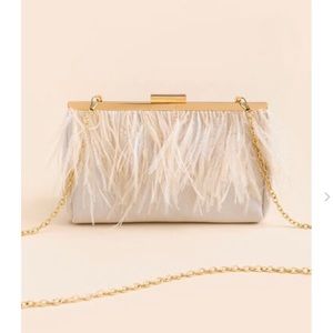 Francesca’s Hillary Feather Trim Clutch